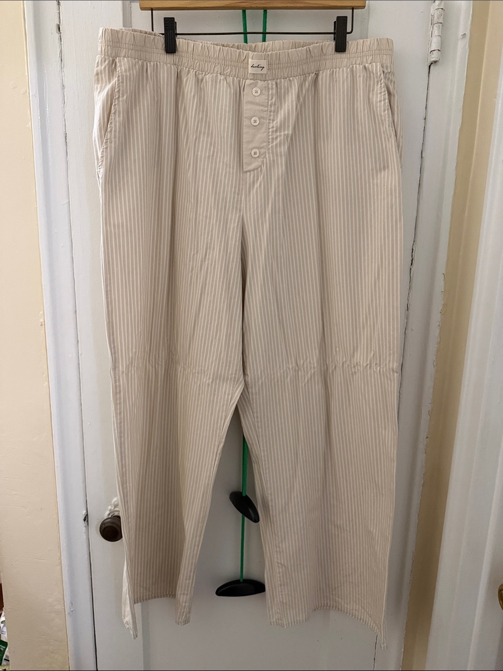 wild fable Cream Striped High-Rise Relaxed Trousers